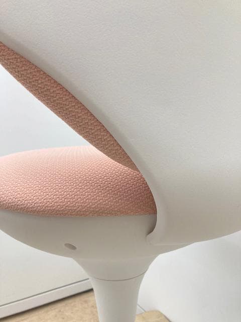 【P1】sakaya 患者用チェア 布張り 背付 円盤脚 座面回転