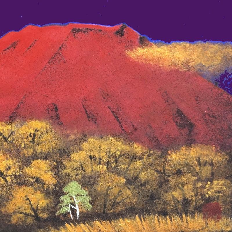 ☆佐藤昭三☆「赤富士」日本画　SMサイズ