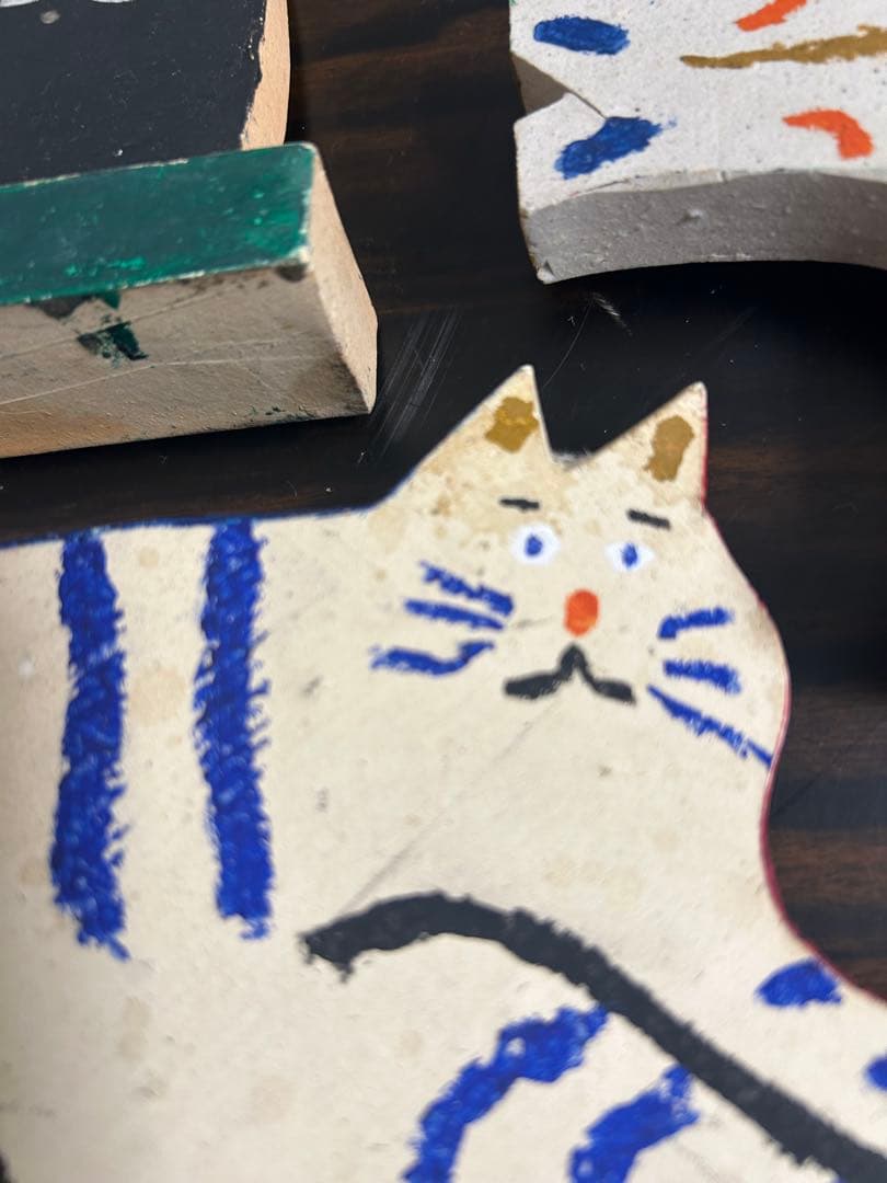 黒田征太郎さん : 猫と魚の陶器オブジェセット