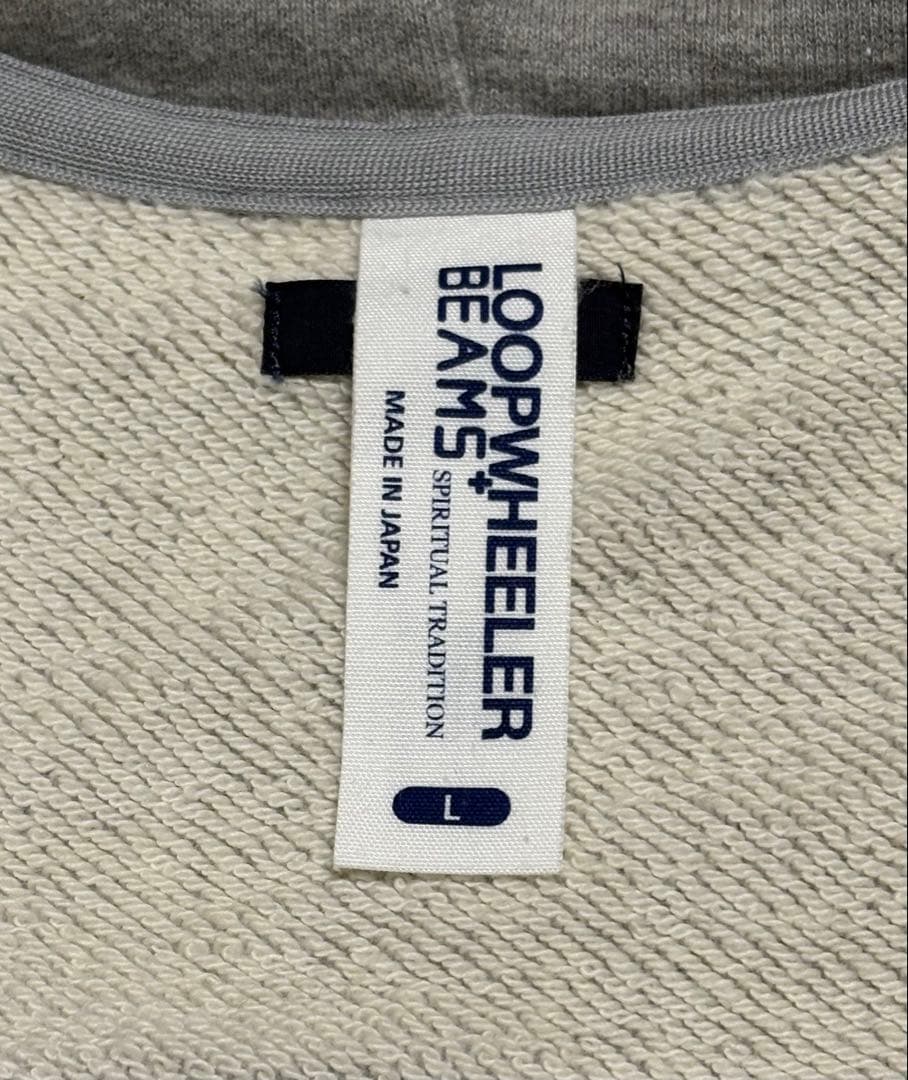 【別注】百名品LOOPWHEELER BEAMS グレー フード付きパーカー