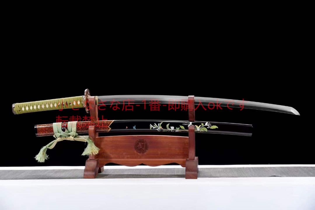 26寸地肌鋼焼刃武士刀『花鳥拵打刀』古兵器 武具 刀装具 日本刀 模造刀 居合刀