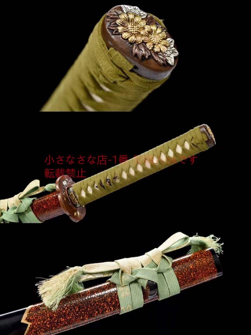 26寸地肌鋼焼刃武士刀『花鳥拵打刀』古兵器 武具 刀装具 日本刀 模造刀 居合刀