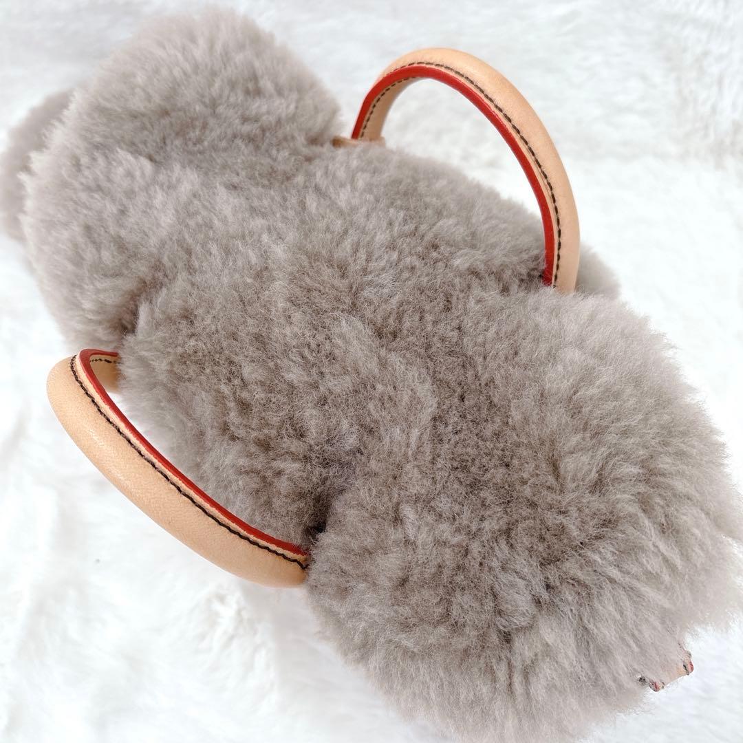 muku リアルムートン＆手編みニットバッグ ショルダー 2wayモンテローザ