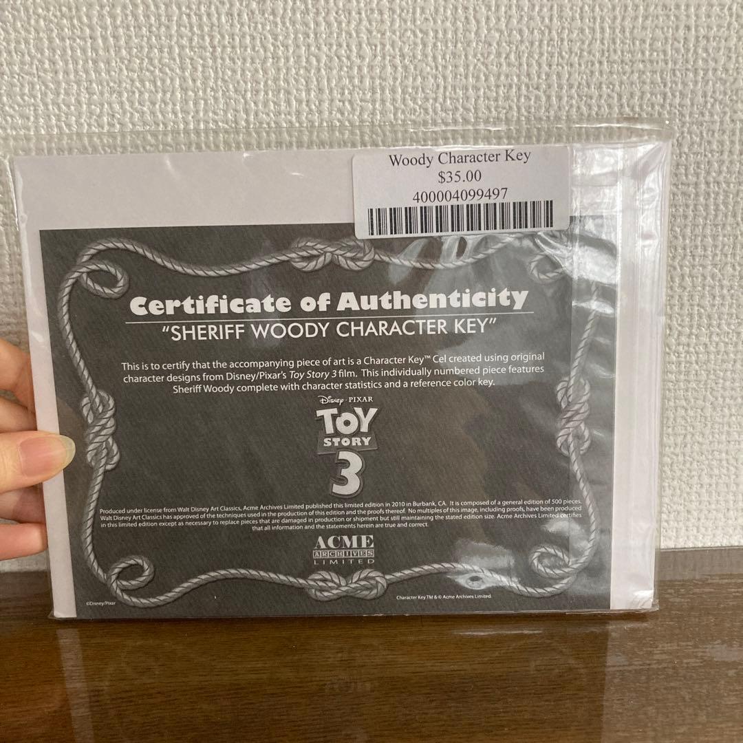 ディズニー　トイストーリー　ウッディ　セル画