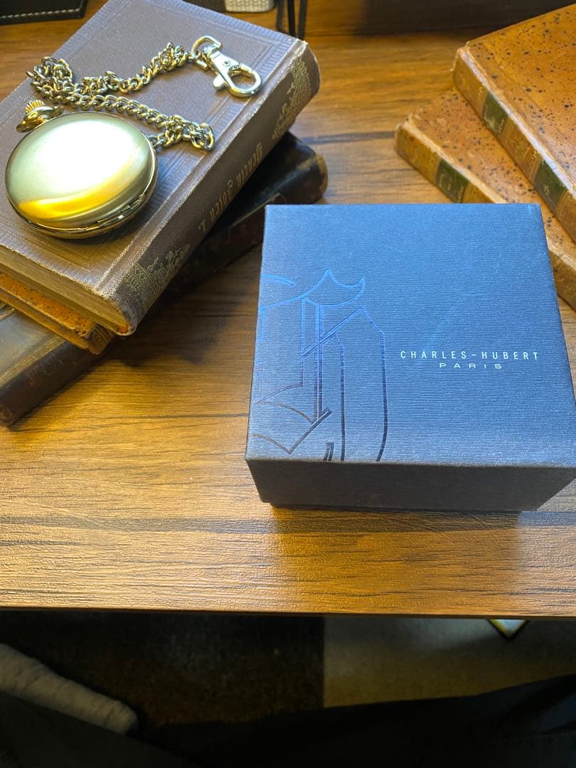 チャールズヒューバート ゴールド 懐中時計 金属製チェーン