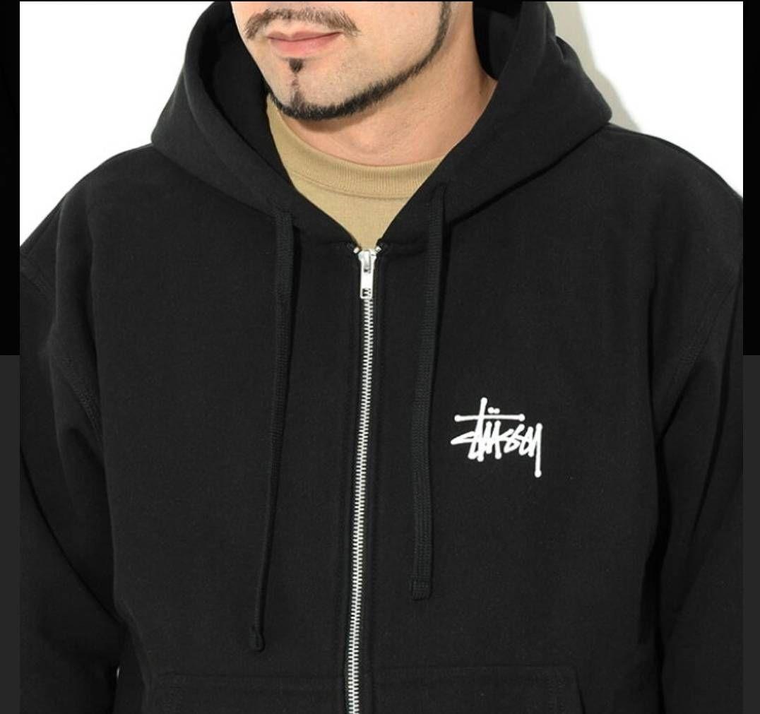 ステューシー BASIC STUSSY ZIP HOODIE☆ジップパーカー M