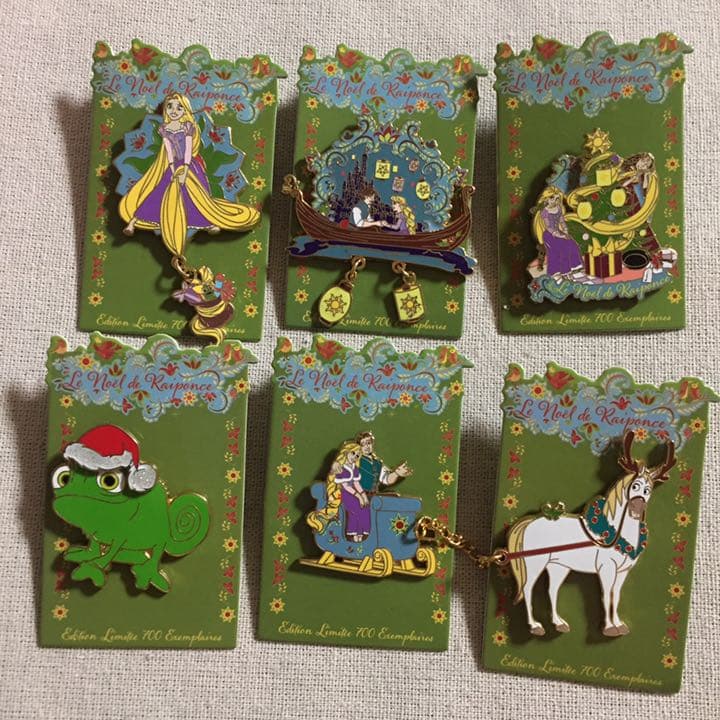 パリディズニー LE700 塔の上のラプンツェル クリスマス ピンバッジ セット