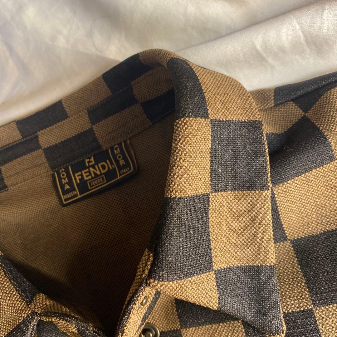 FENDI チェック柄 長袖 レディースシャツ　中古