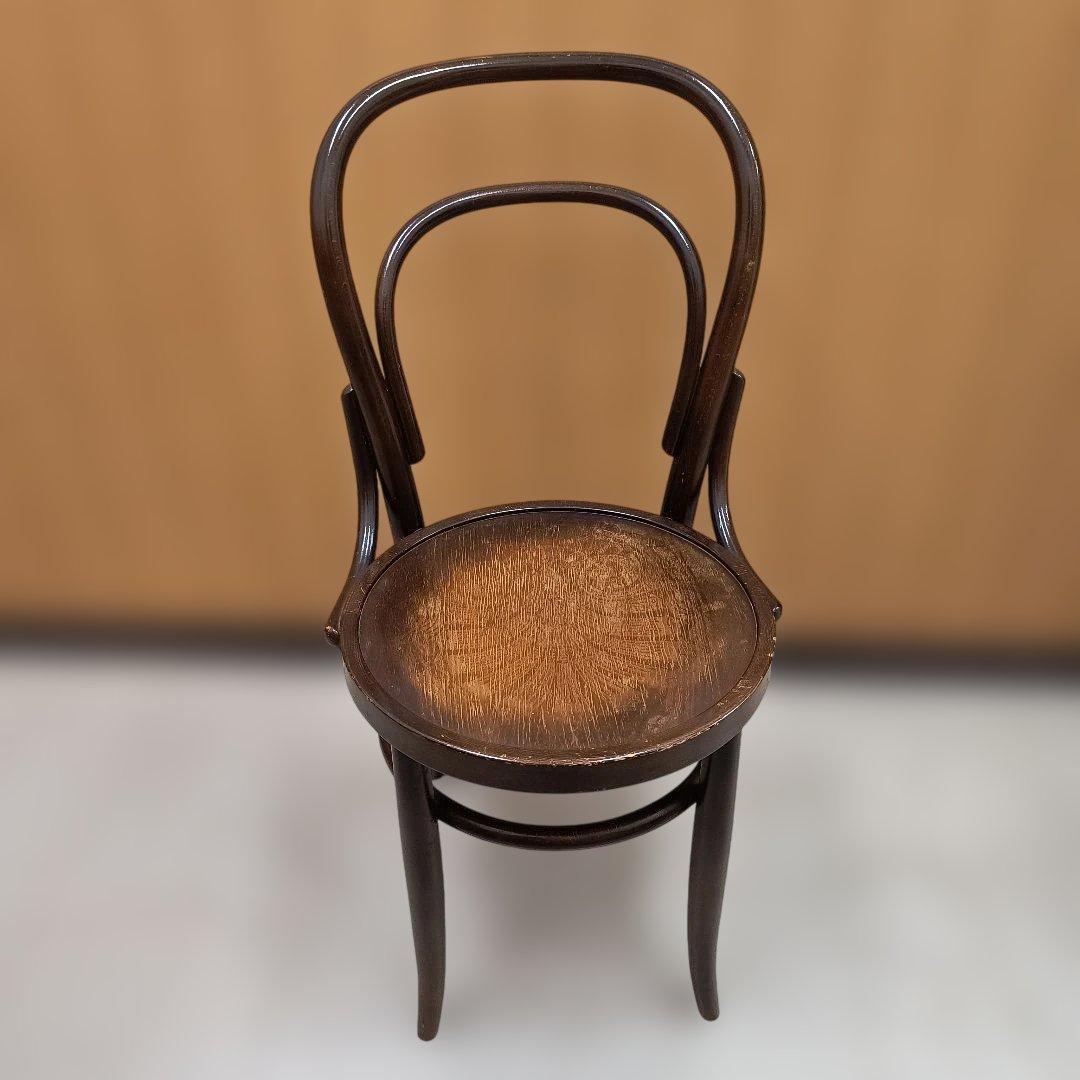曲げ木デザイン 木製　椅子 ブラウン　アンティーク