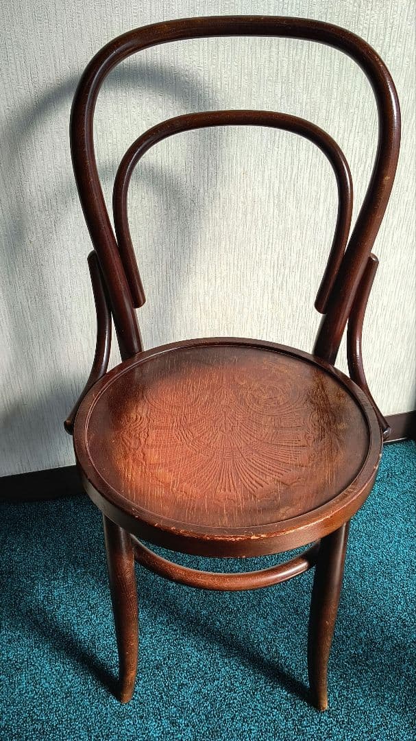 曲げ木デザイン 木製　椅子 ブラウン　アンティーク