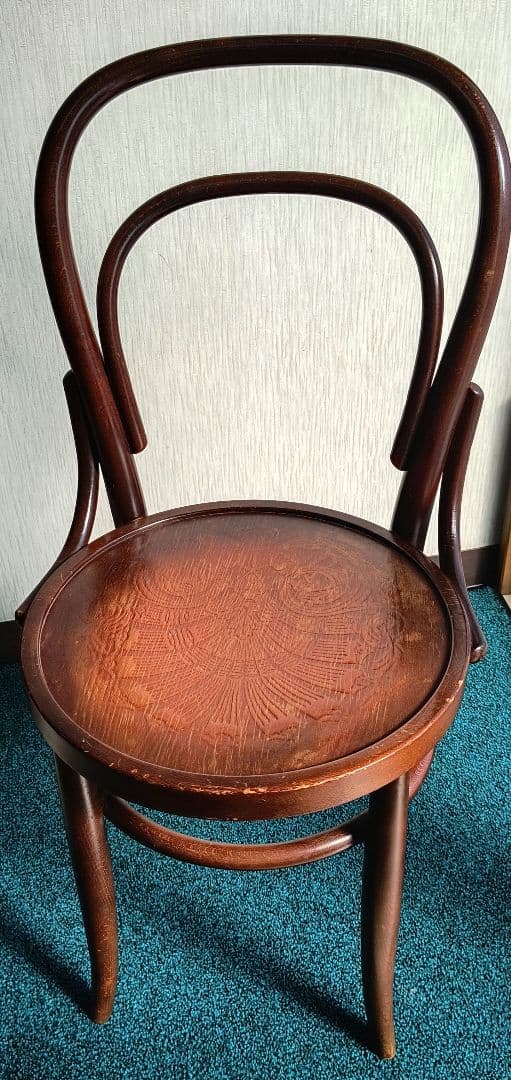 曲げ木デザイン 木製　椅子 ブラウン　アンティーク