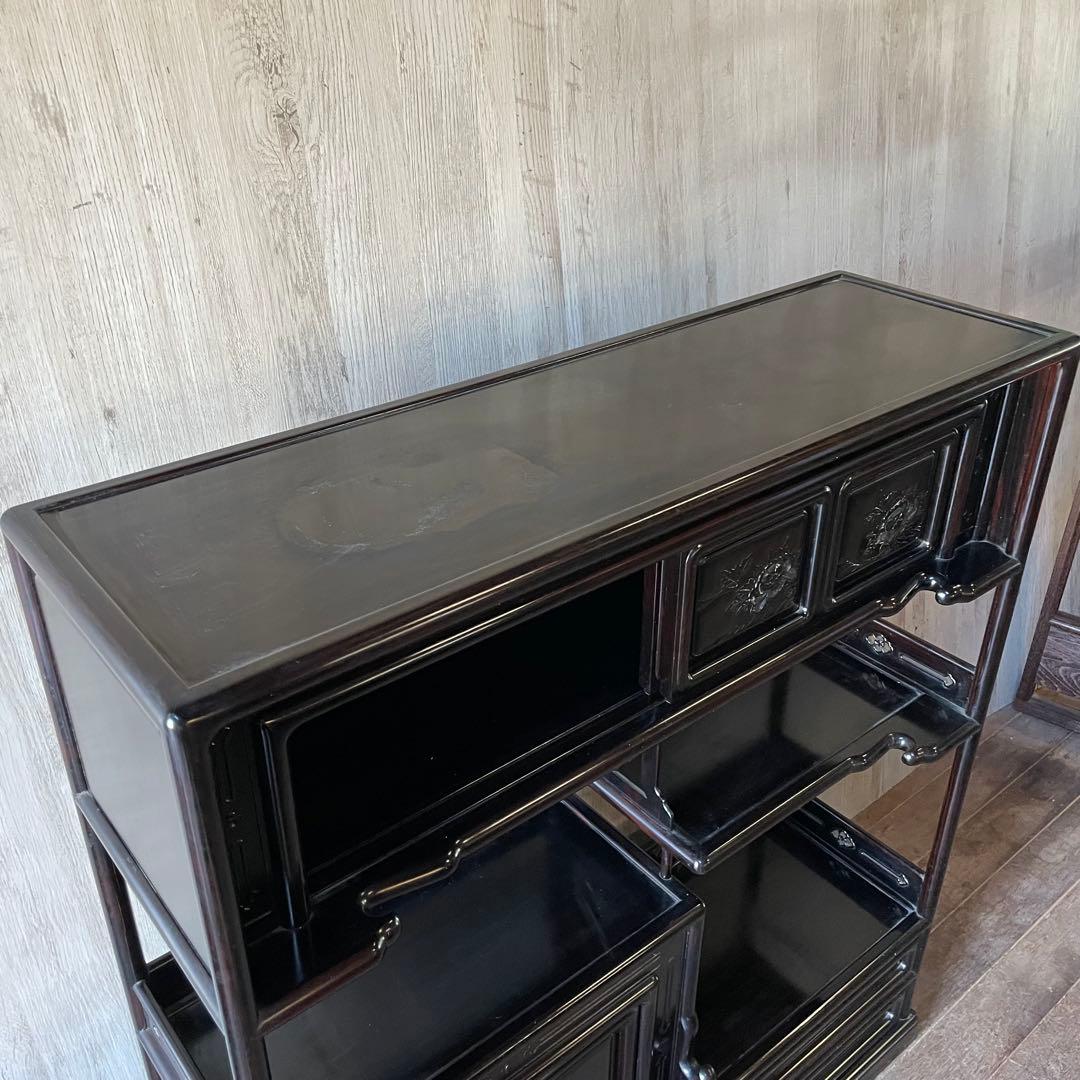 茶箪笥 水屋箪笥 飾り棚 茶棚　昭和レトロ 和製アンティーク 骨董 煎茶道具