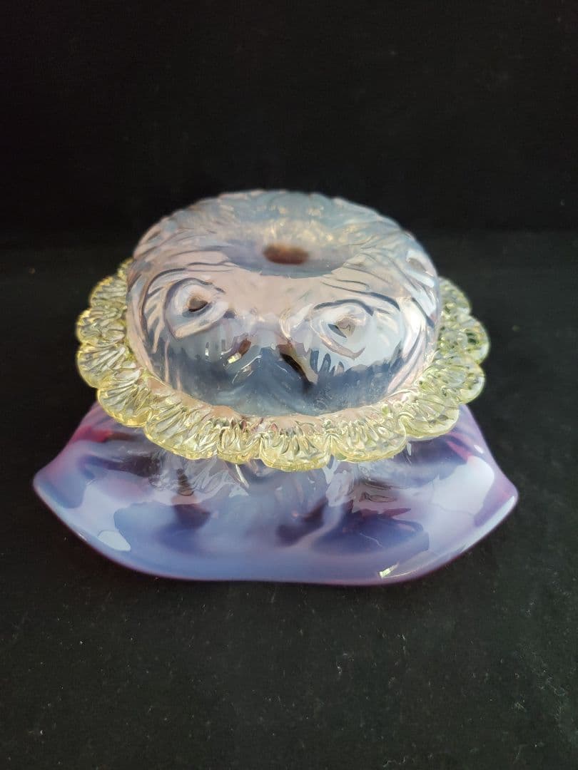 アンティーク ジャムポット ヴァセリンガラス 1880年頃 英国製