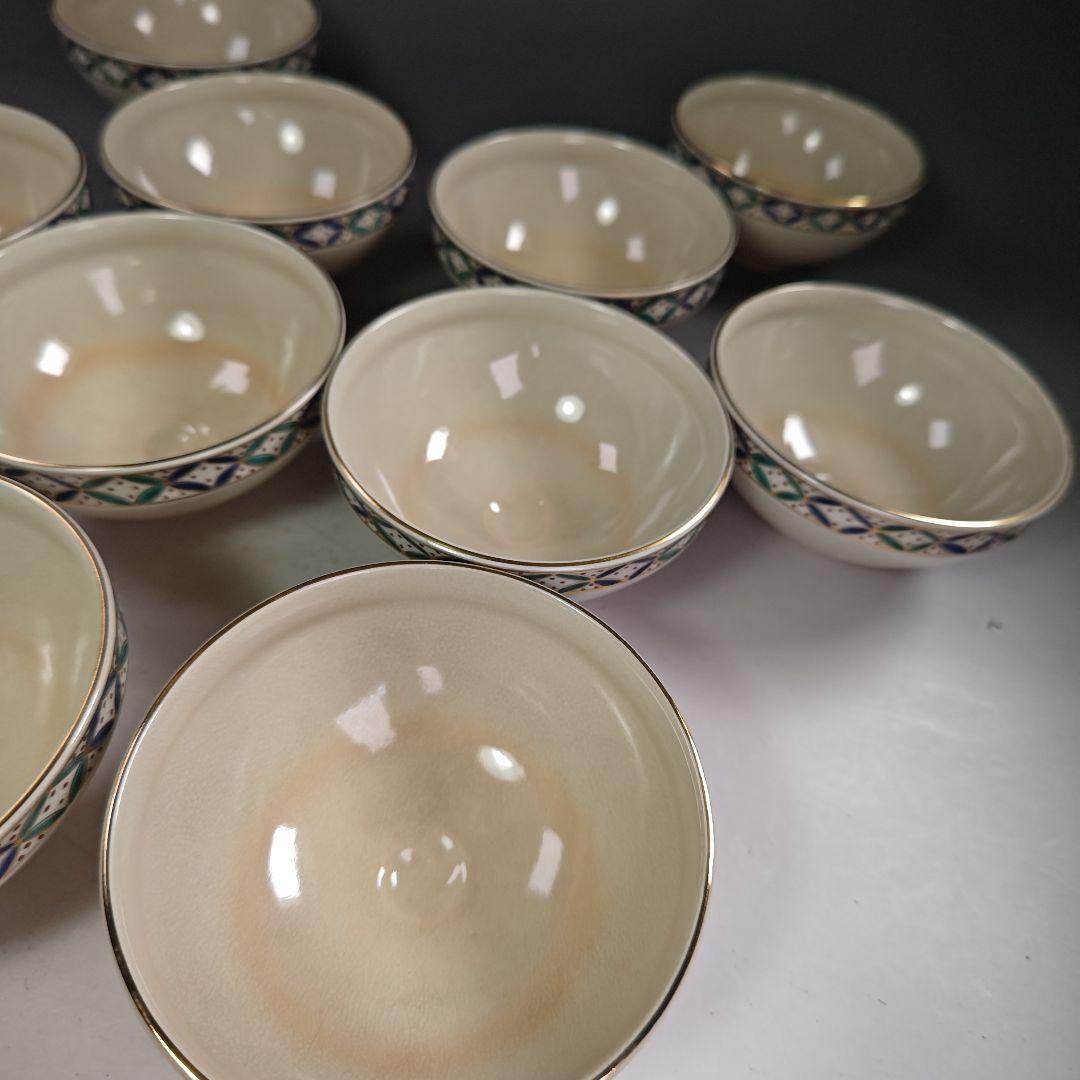 ウ286 数茶碗『平安　手塚桐鳳』『仁清七宝紋　数茶碗　10客　共箱』茶道具