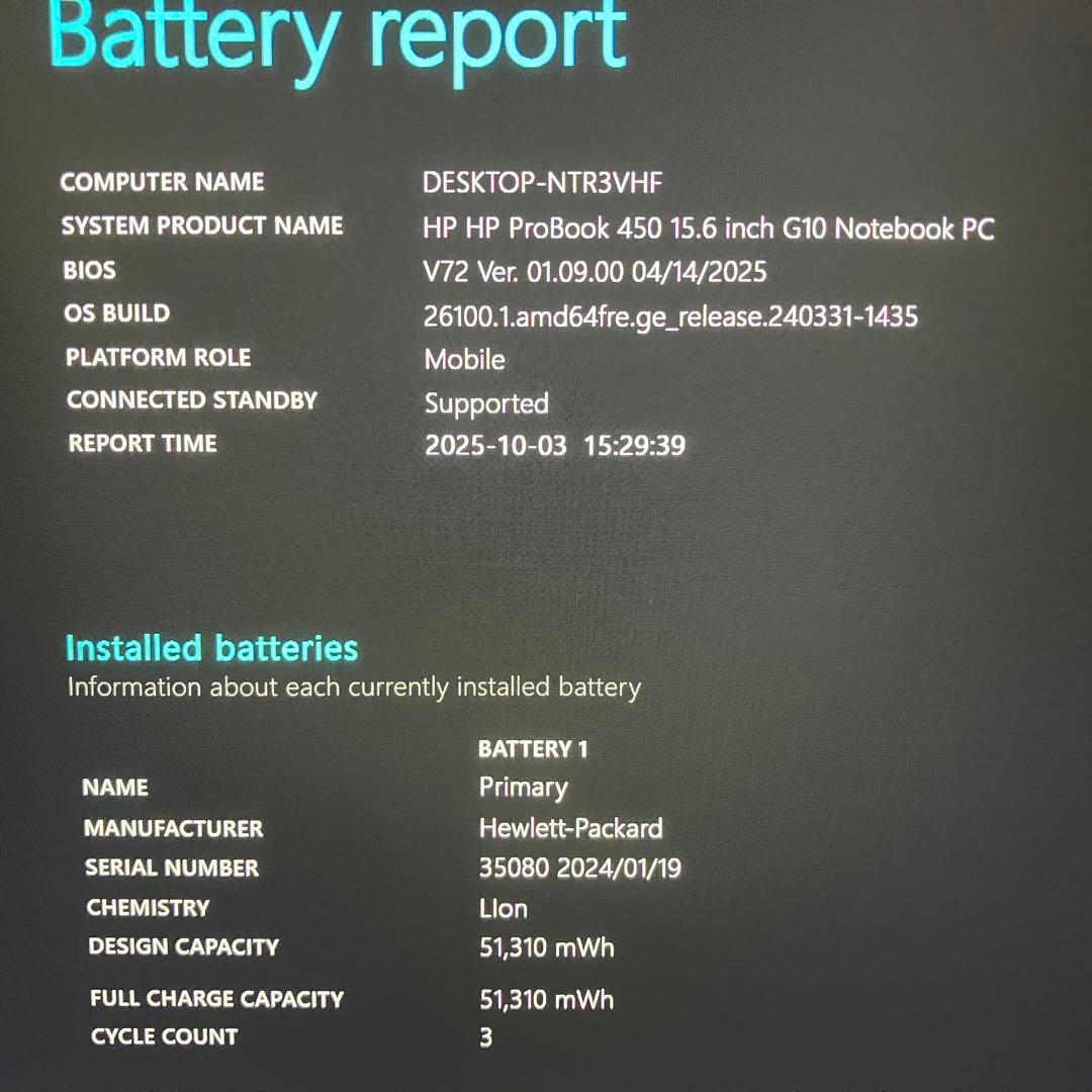 美品 PROBOOK 450 G10 13世代 i5 16GB FHD オフィス