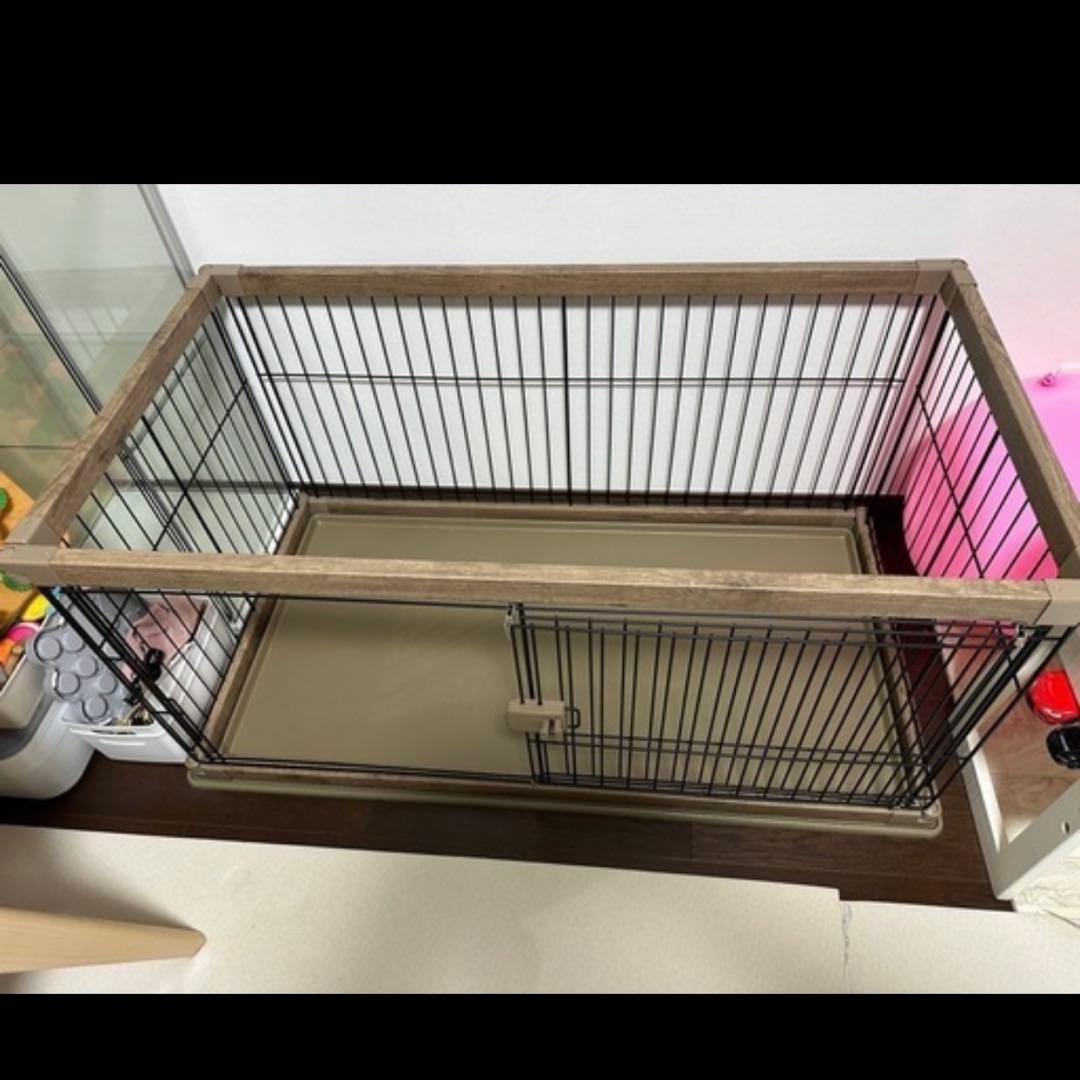 アイリスオーヤマ 犬用ケージ 中型犬用 ブラック グレー