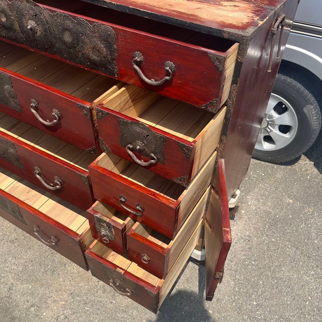 【アンティーク】昭和レトロ 時代箪笥 仙台箪笥 和簞笥 和風キャビネット 古民家