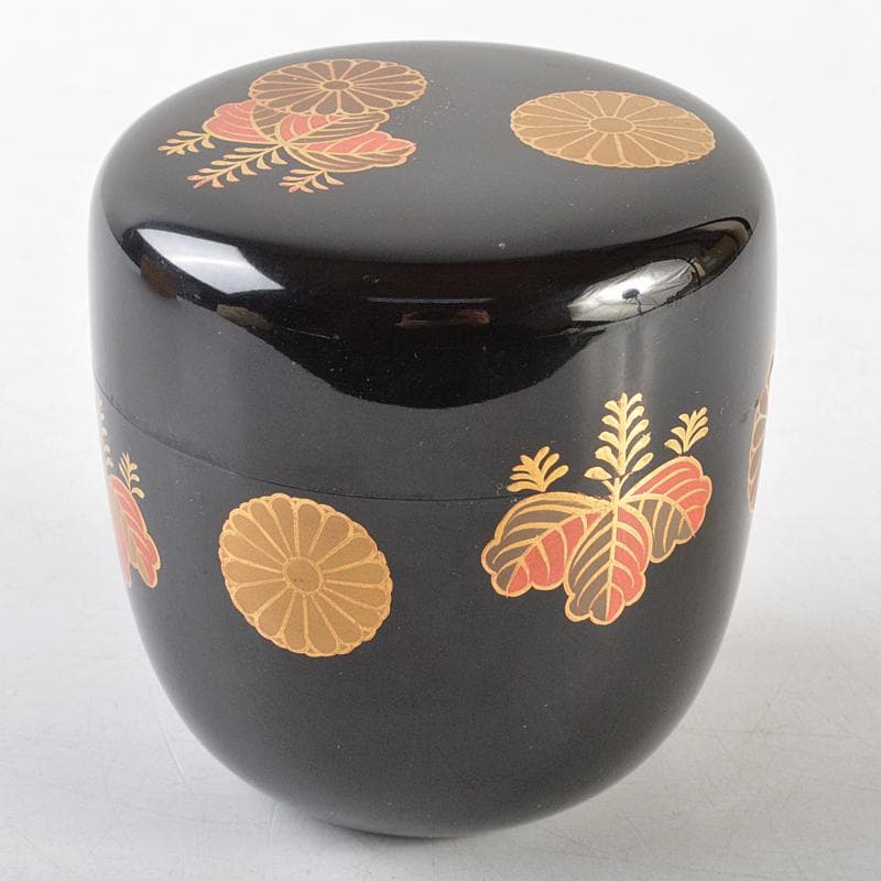 茶道具　漆塗　秀山作　高台寺蒔絵　中棗　共箱　C　R5834