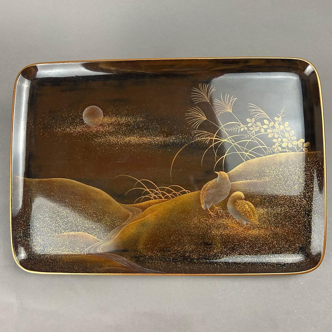 金蒔絵盆 金箔装飾