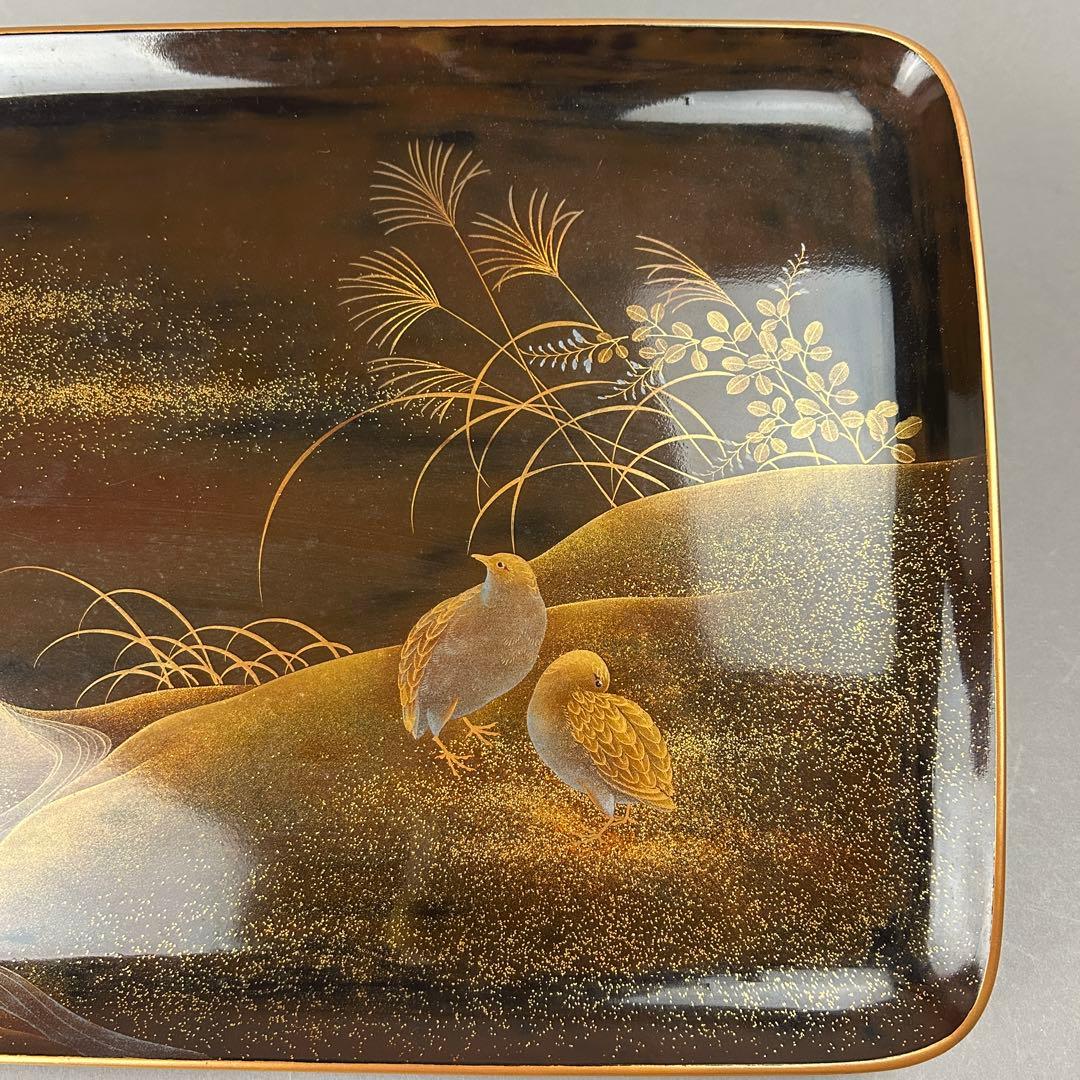 金蒔絵盆 金箔装飾