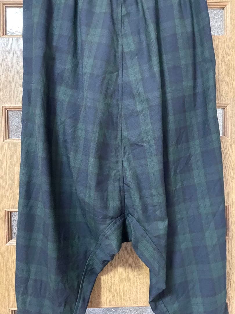 よし ブラックコムデギャルソン チェック柄サルエルパンツ ブラックウォッチ