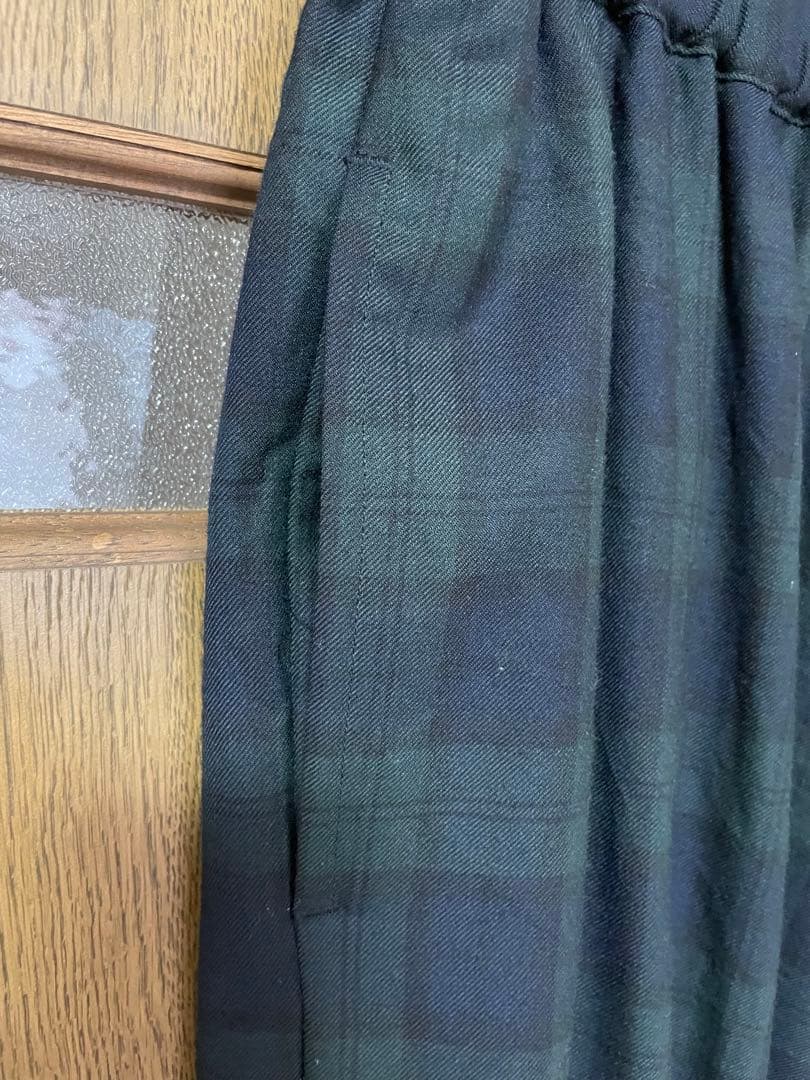 よし ブラックコムデギャルソン チェック柄サルエルパンツ ブラックウォッチ