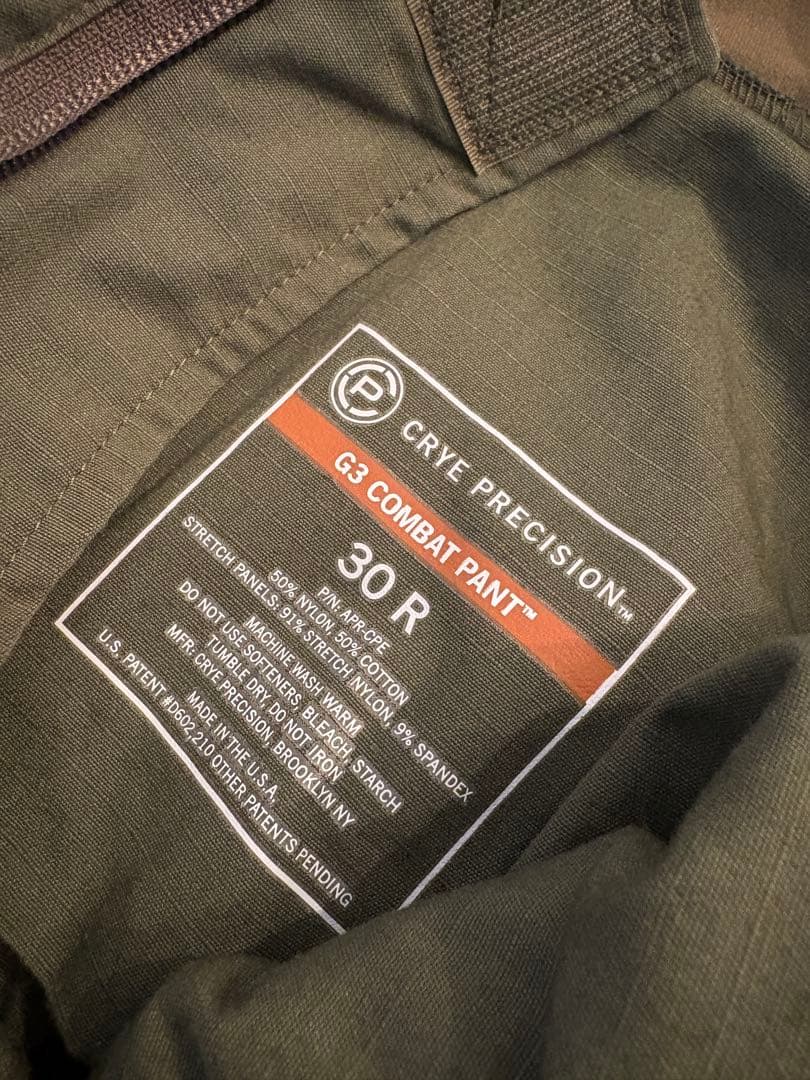 実物 CRYE レンジャーグリーン RG gen3 コンバットパンツ AC