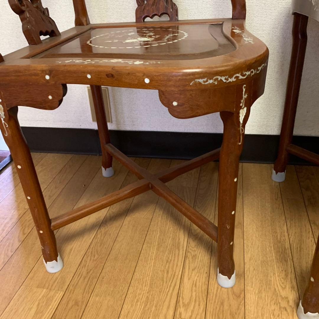 木製 西洋風 椅子 螺鈿細工１脚