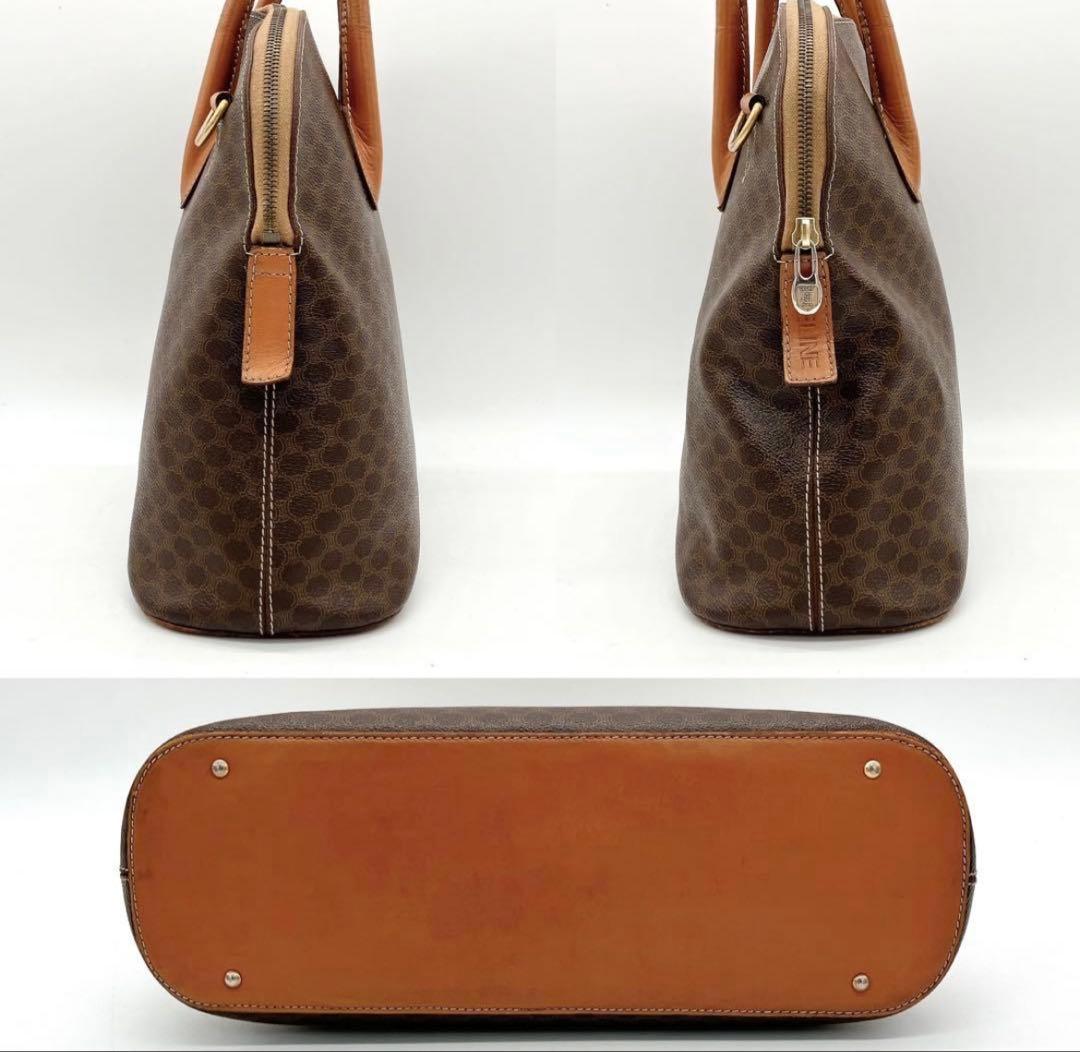 【CELINE】2wayバッグ　ハンドバッグ　マカダム柄　ダークブラウン　A4