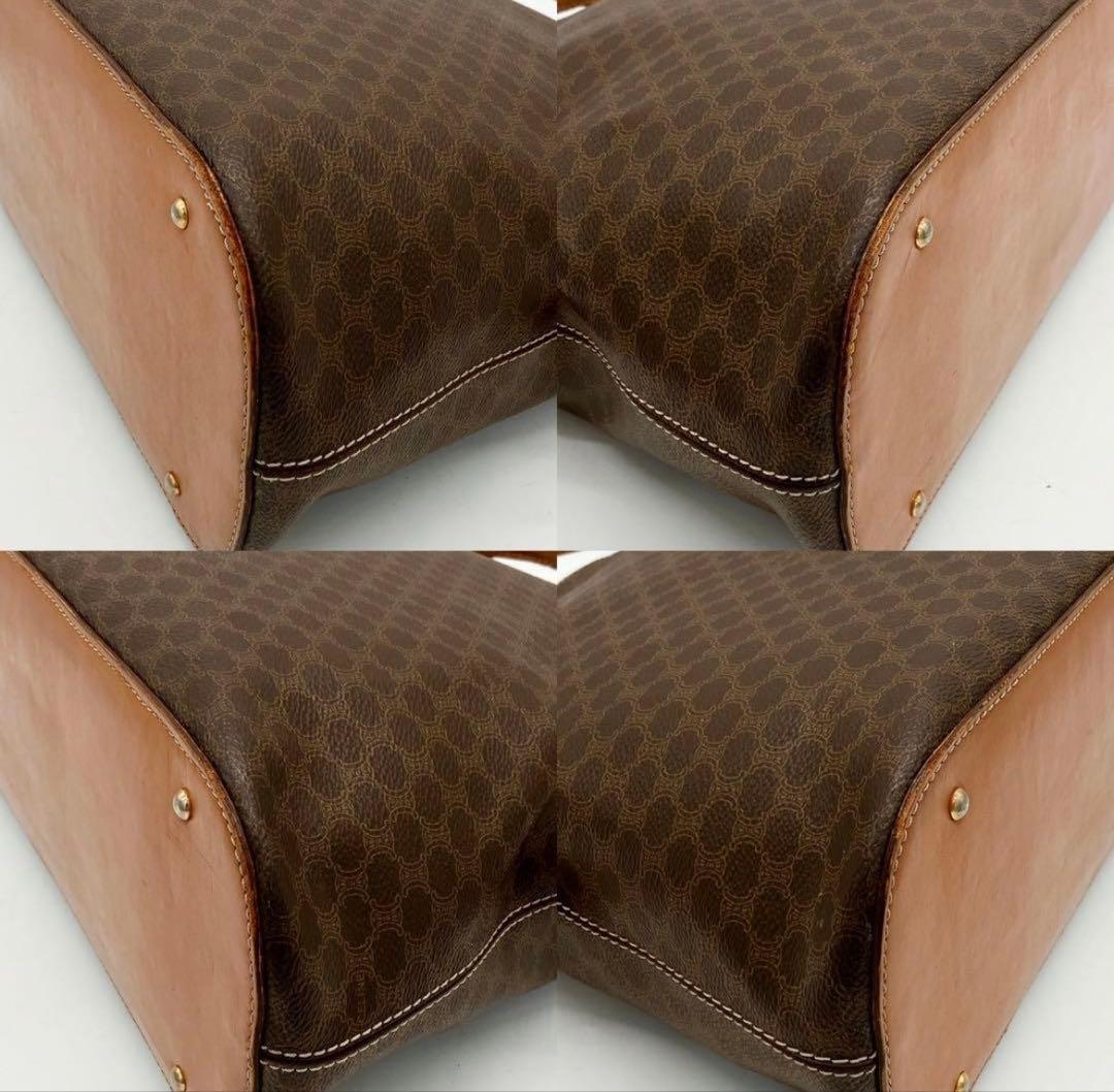 【CELINE】2wayバッグ　ハンドバッグ　マカダム柄　ダークブラウン　A4