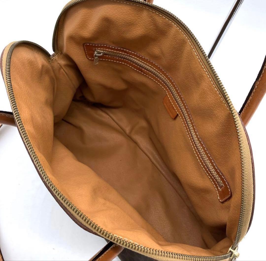 【CELINE】2wayバッグ　ハンドバッグ　マカダム柄　ダークブラウン　A4