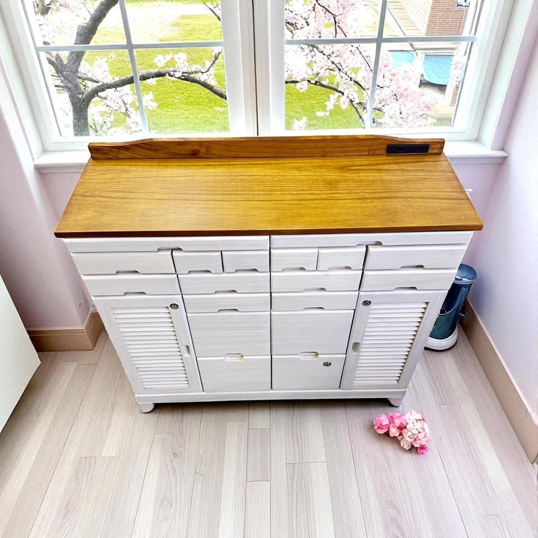 FAX台　引き出しいっぱいチェスト　電話台 収納