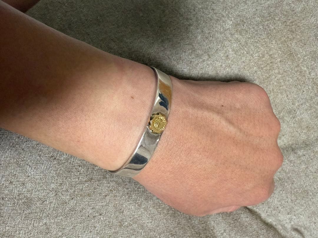 MOTO K18イーグルスタンプメタル付平打ちバングル