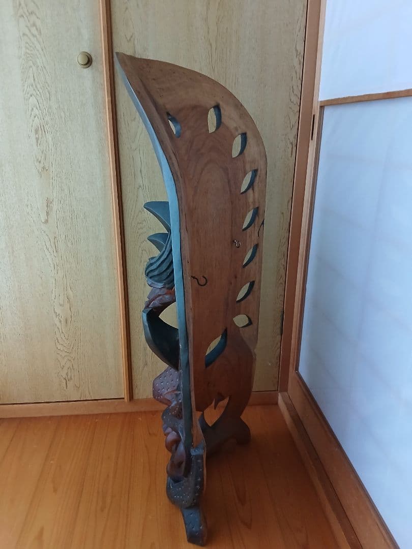 【大迫力】木彫り 仮面 マスク 90cm 壁掛け ティキ インテリア 魔除け