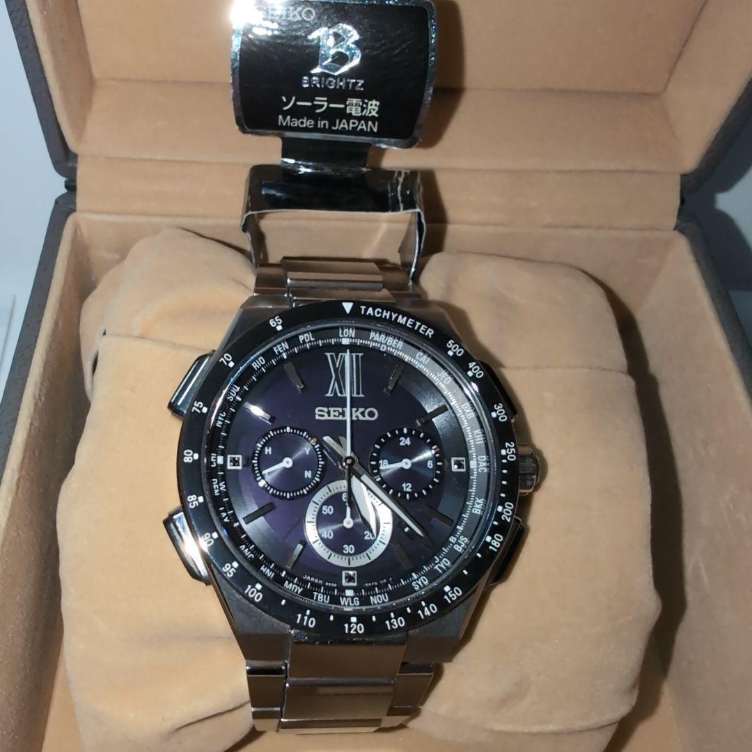 SEIKO クロノグラフ ブライツ BRIGHTZ ソーラー電波時計