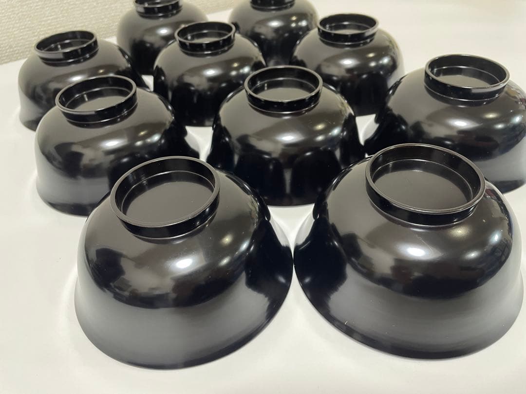 漆器 輪島塗 金蒔絵 扇柄 黒 内黒 吸物 割烹 蓋付き10客個 お煮物椀