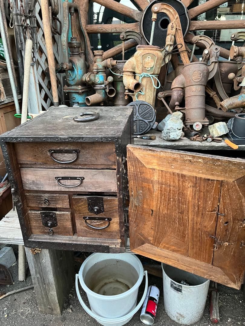 レトロ舟金庫、舟金庫、レトロ金庫、木製金庫、昭和レトロ金庫、舟箪笥