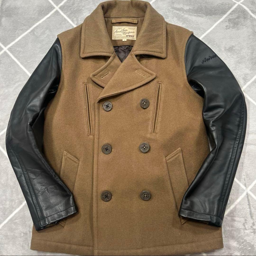 【☆極美品☆】ウルトラレア AVIREX レザーコートMカーキ 紳士の極上品