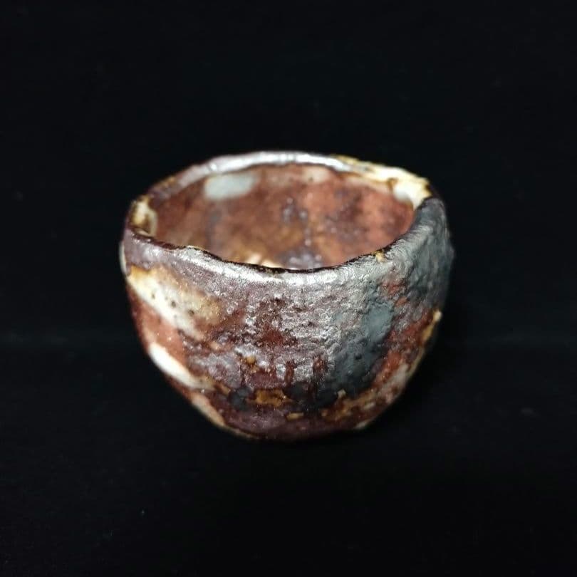 新作　樋口雅之　窯変鼠志野酒呑