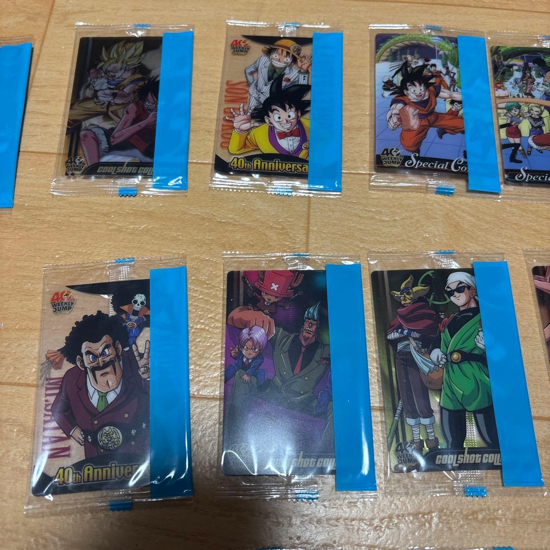ドラゴンボール×ワンピース ジャンプ40周年森永ウエハースカード 未開封18枚