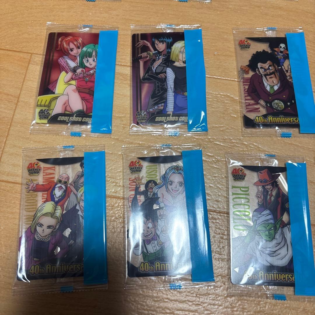 ドラゴンボール×ワンピース ジャンプ40周年森永ウエハースカード 未開封18枚