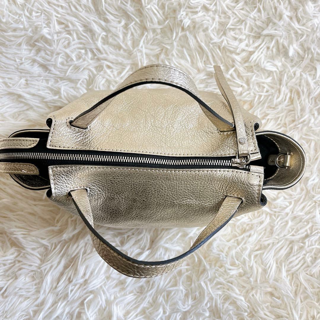 希少カラー✨ジャンニキャリーニ　オリガミ S 2wayショルダー　ゴールド　本革