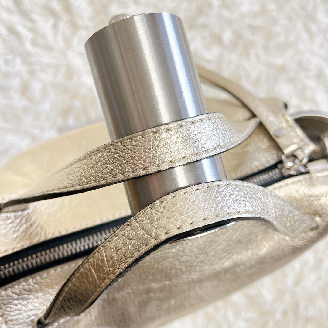 希少カラー✨ジャンニキャリーニ　オリガミ S 2wayショルダー　ゴールド　本革