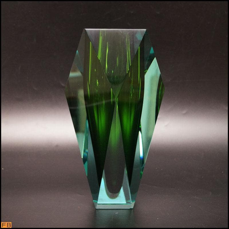 モーゼル◆花瓶 グリーン 花器 フラワーベース クリスタル Moser