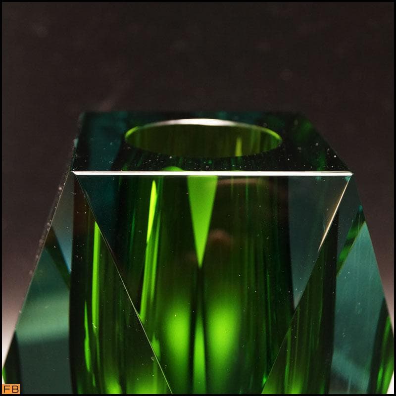 モーゼル◆花瓶 グリーン 花器 フラワーベース クリスタル Moser