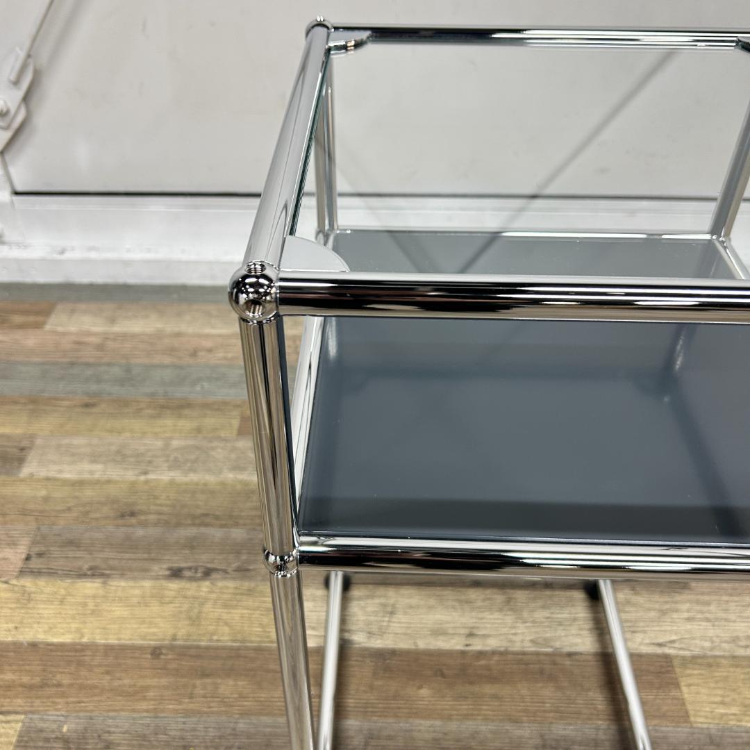 USM Haller テレフォンスタンド 電話台 W373 ガラス クローム