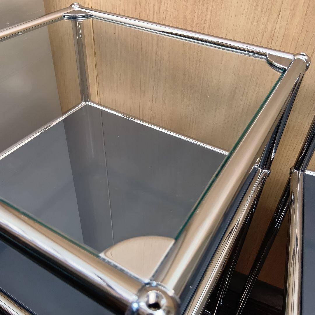 USM Haller テレフォンスタンド 電話台 W373 ガラス クローム