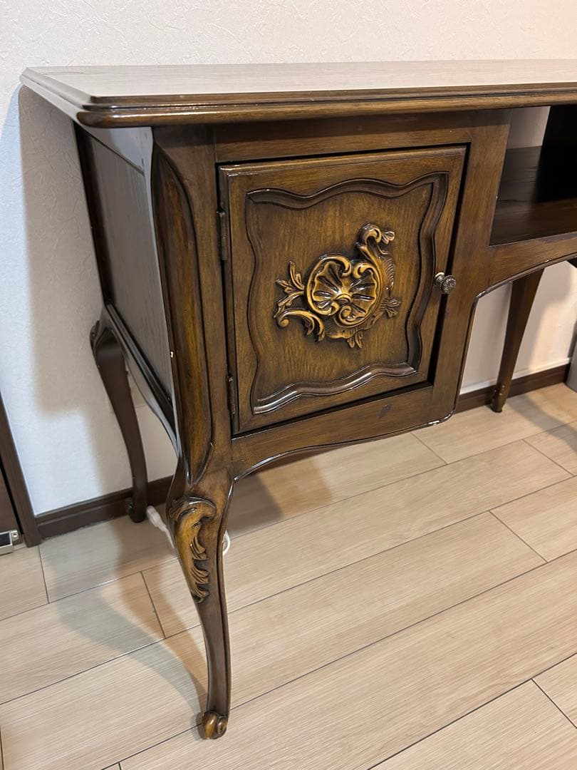 アンティーク　ネイルデスク　パソコンデスク　学習机　猫脚　ロココ調