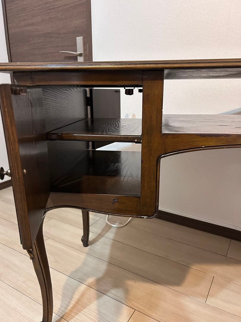 アンティーク　ネイルデスク　パソコンデスク　学習机　猫脚　ロココ調