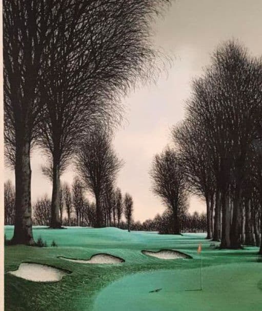 ジャックデペルト　ゴルフ場風景　リトグラフ　絵画美術品